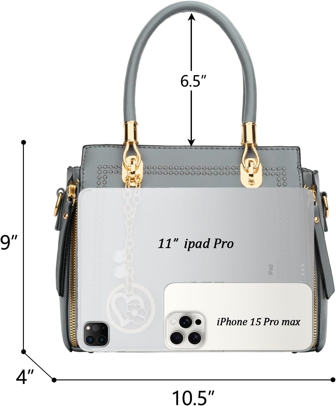 Vegan Leather Satchel Handbag