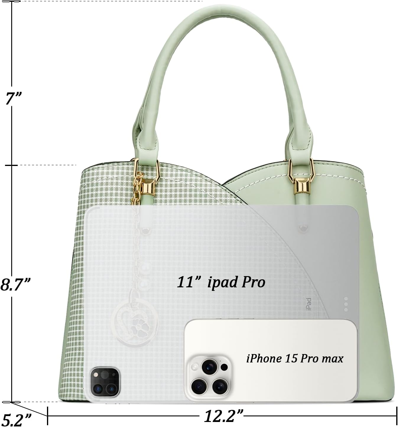 Triple-Compartment Satchel Handbag