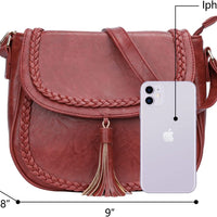 Tassel Flap Saddle Crossbody Bag