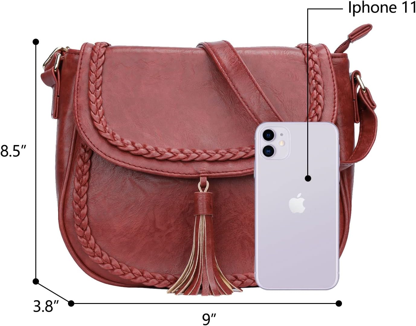 Tassel Flap Saddle Crossbody Bag