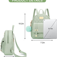 Quilted Mini Backpack Purse (White)