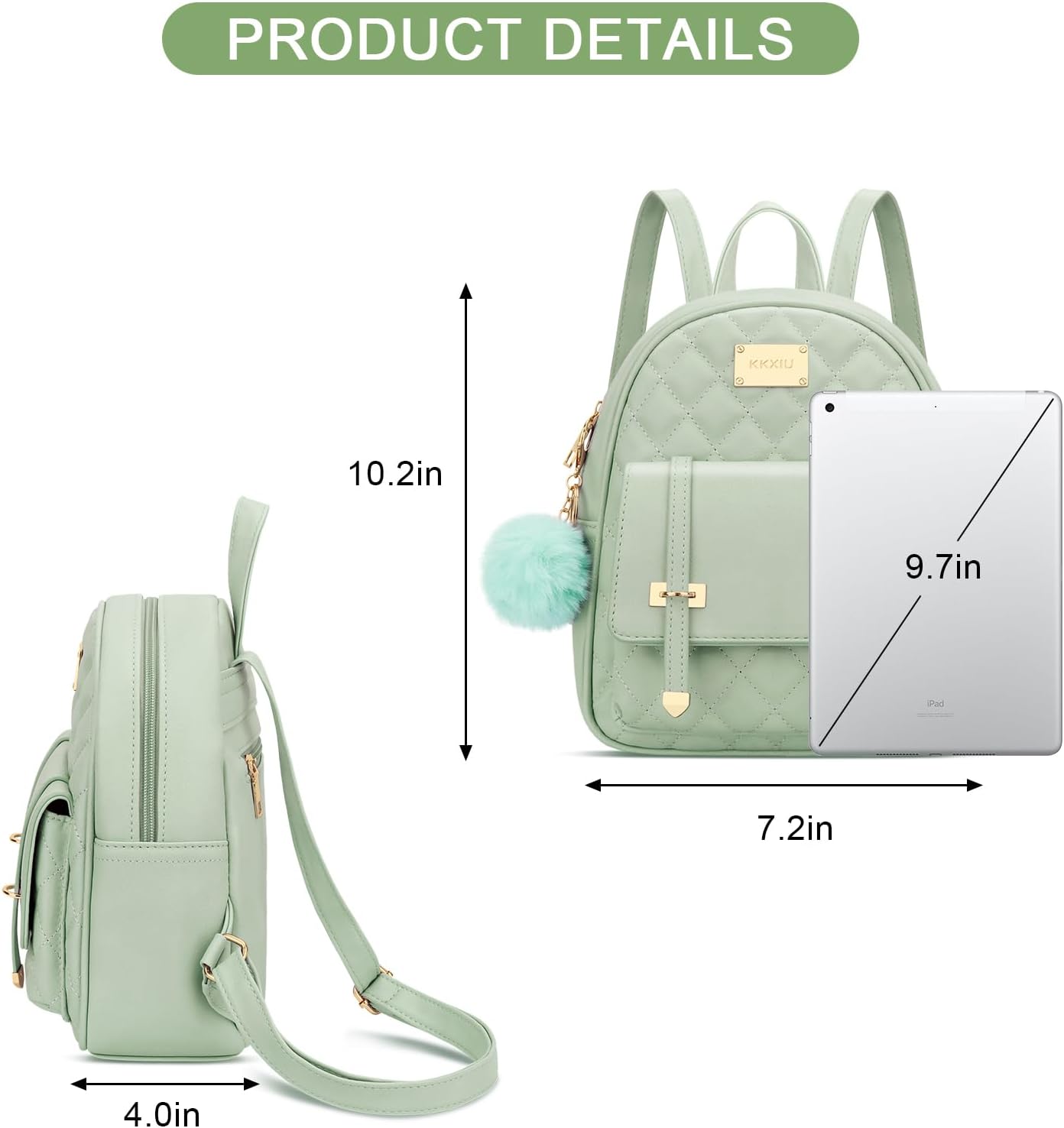 Quilted Mini Backpack Purse (White)