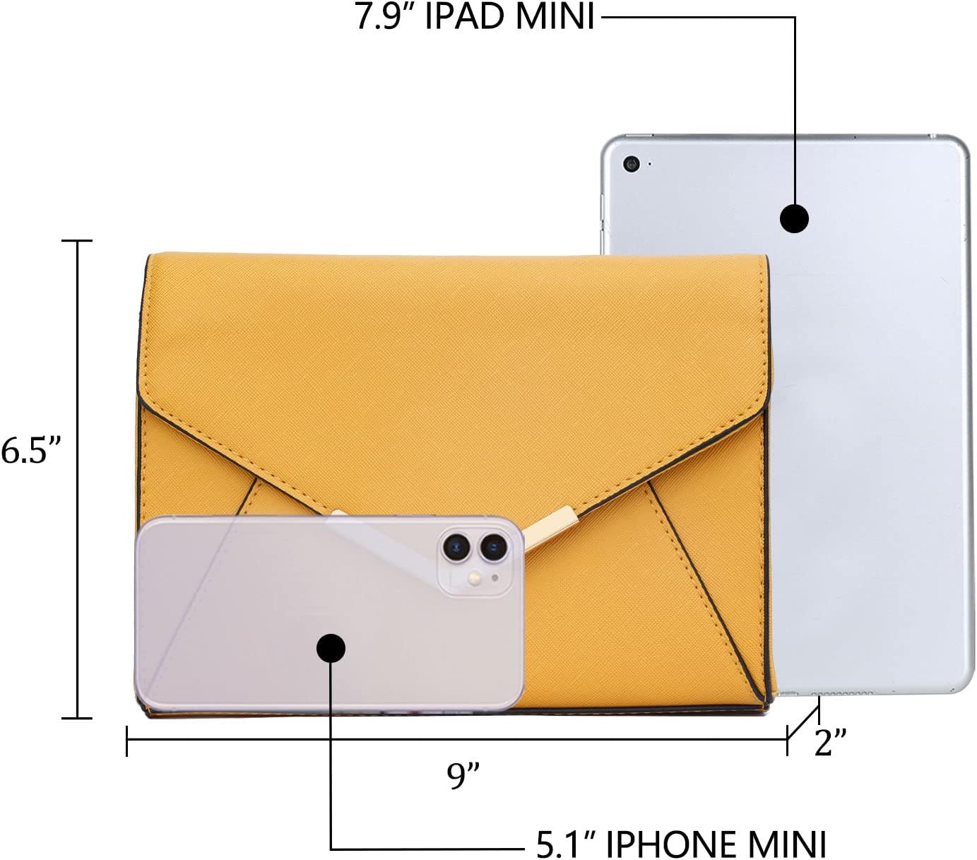 Faux Leather Envelope Clutch