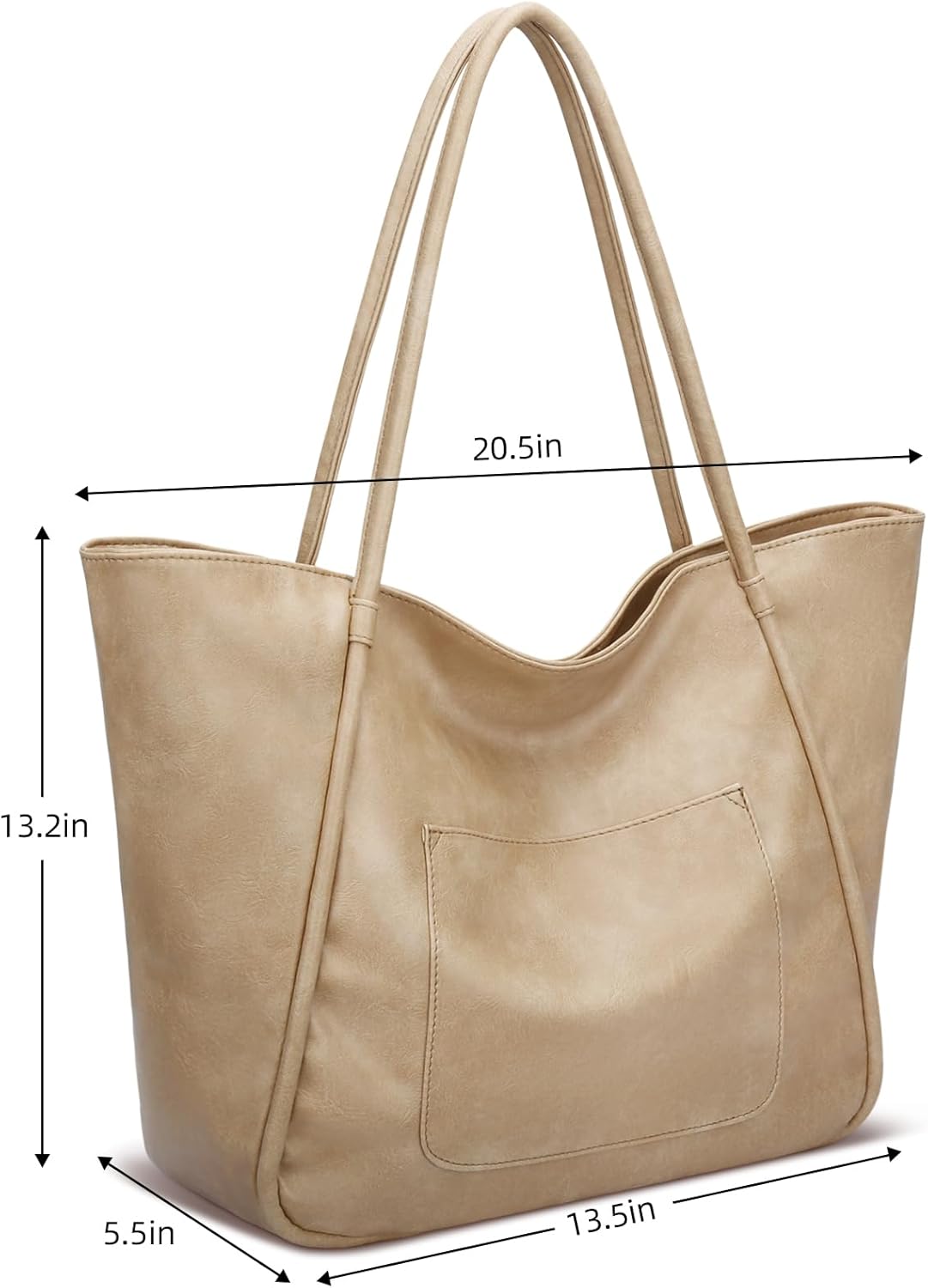 Large Leather Travel Tote Bag