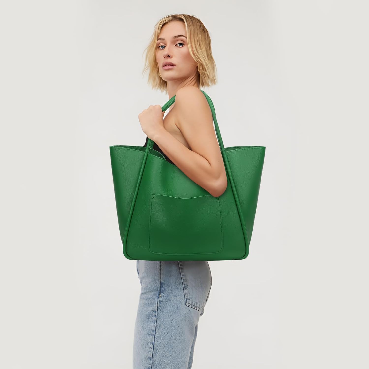 Large Vegan Leather Tote Bag