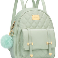 Quilted Mini Backpack Purse (White)