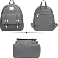 Quilted Mini Backpack Purse (White)