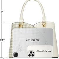 Triple-Compartment Satchel Handbag