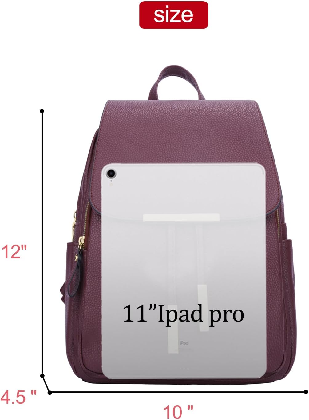 Quilted Leather Backpack Purse