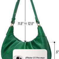Crescent Ruched Shoulder Bag