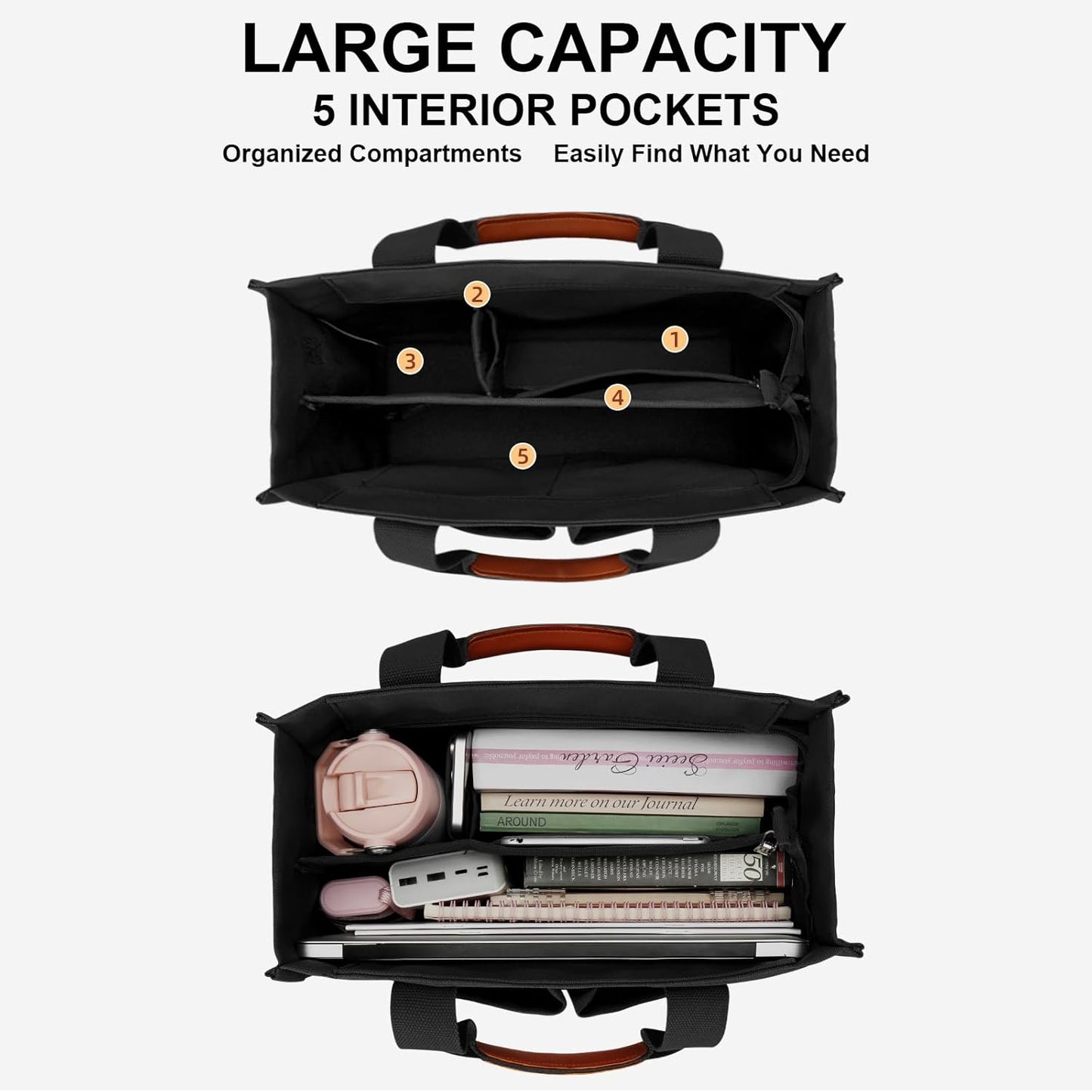 Large Canvas Tote Crossbody Bag