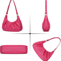 Crescent Ruched Shoulder Bag