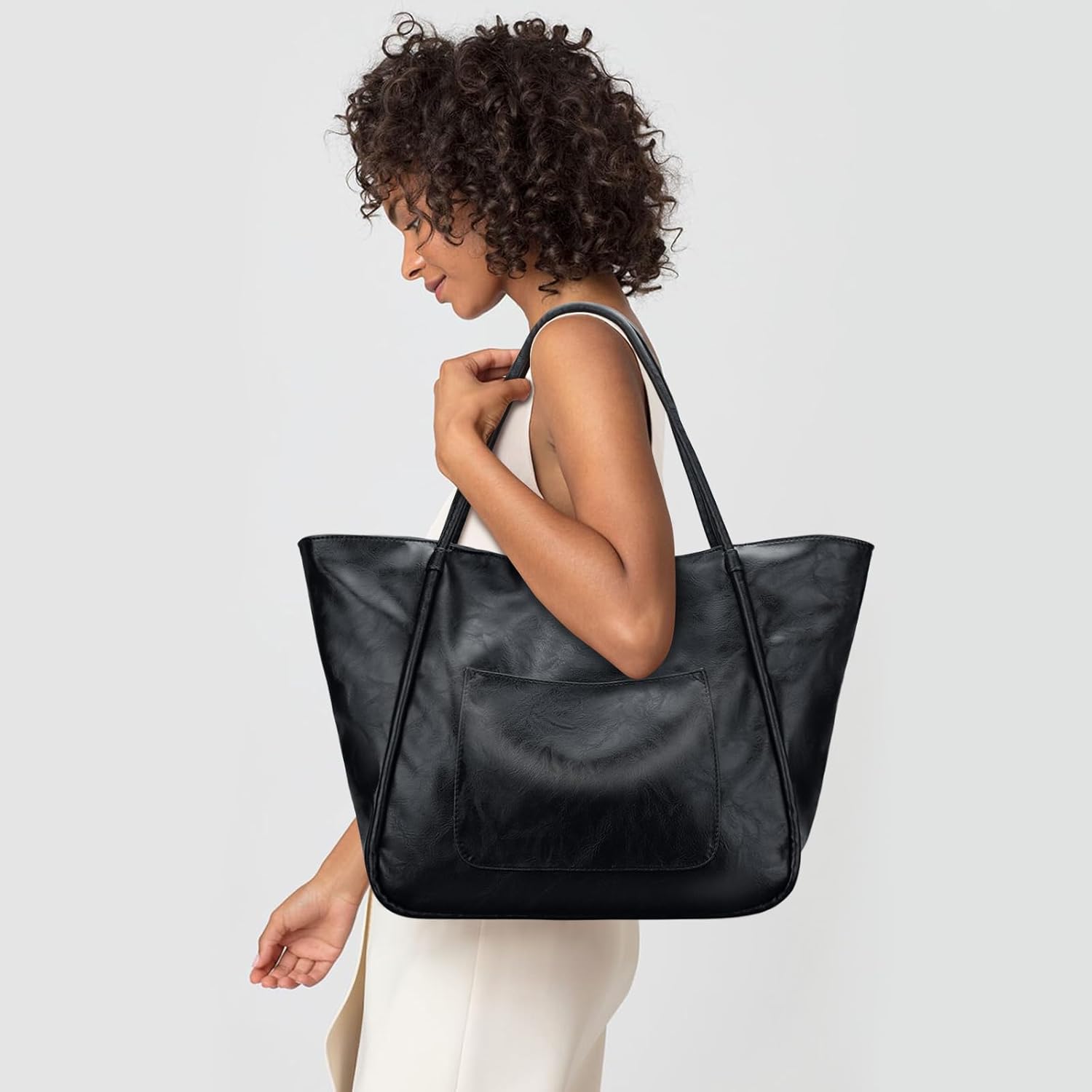 Large Leather Travel Tote Bag