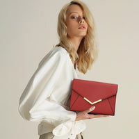 Faux Leather Envelope Clutch