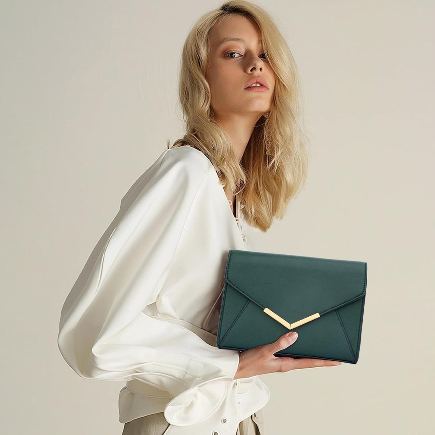 Faux Leather Envelope Clutch