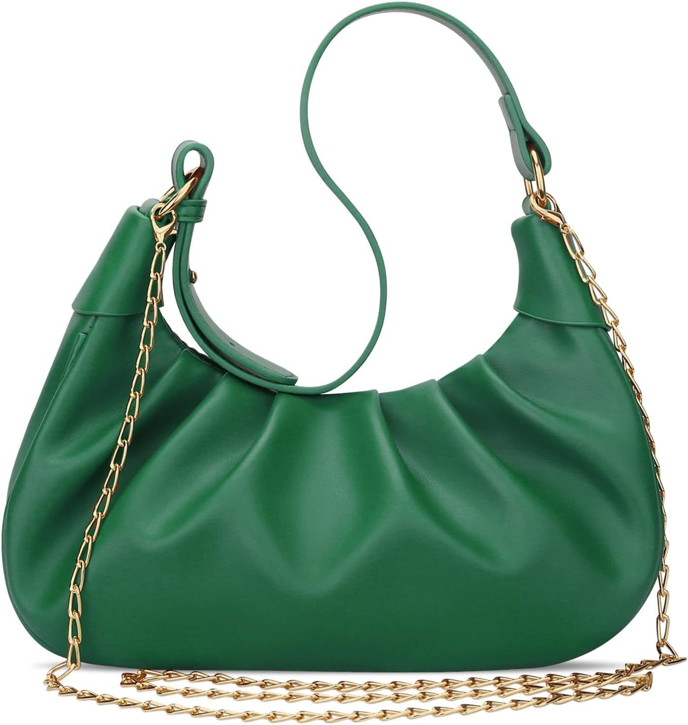 Crescent Ruched Shoulder Bag