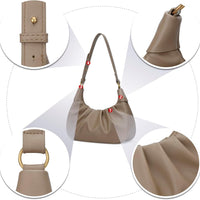 Crescent Ruched Shoulder Bag