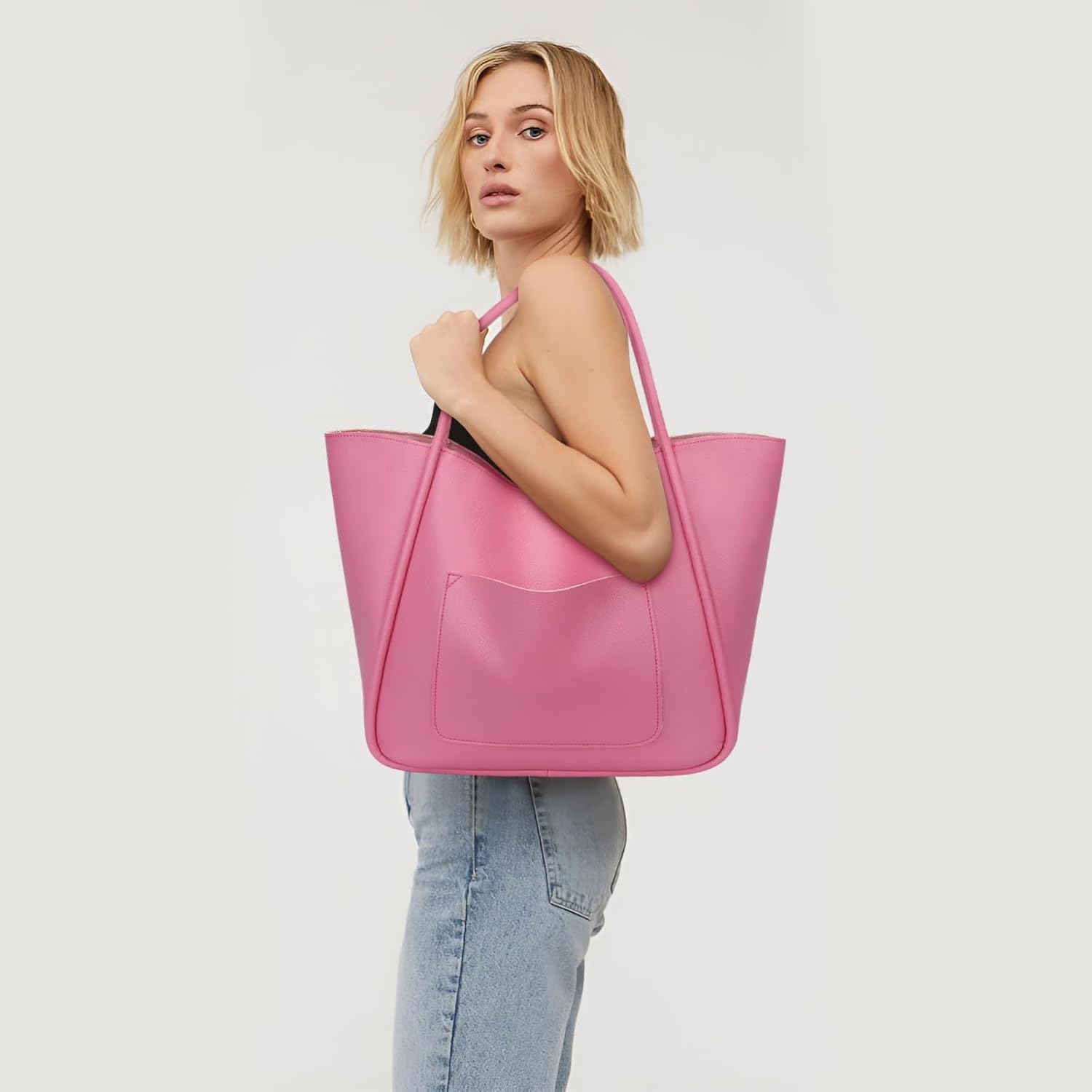 Large Vegan Leather Tote Bag