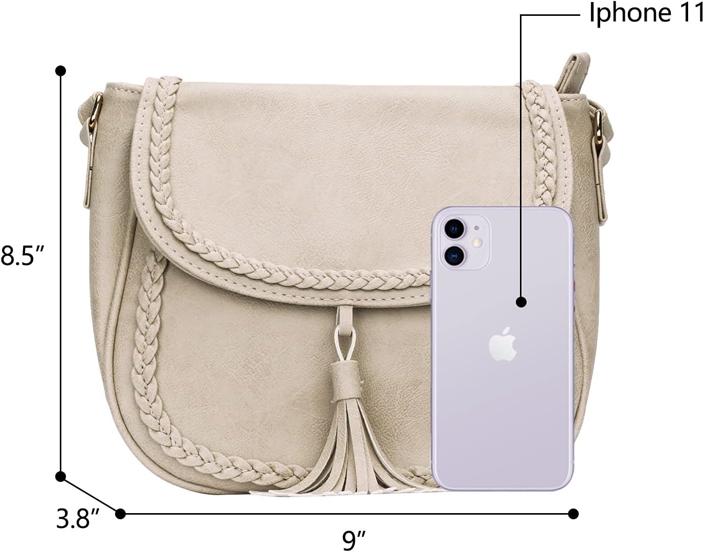 Tassel Flap Saddle Crossbody Bag