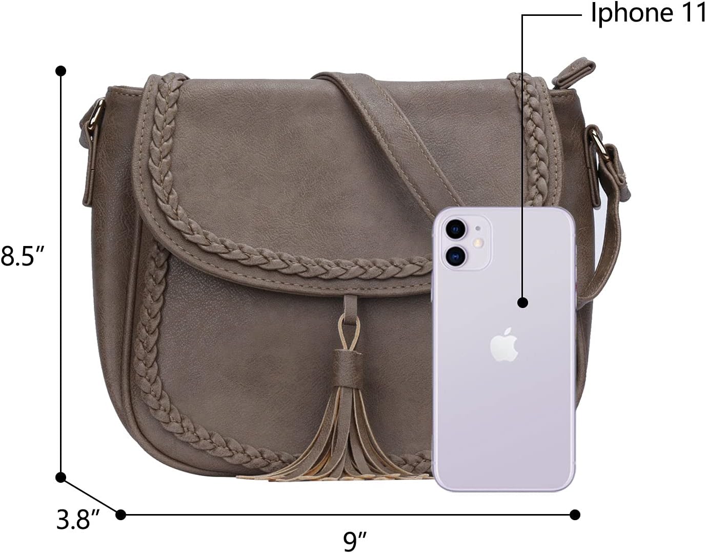 Tassel Flap Saddle Crossbody Bag