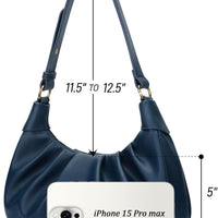 Crescent Ruched Shoulder Bag