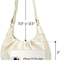 Crescent Ruched Shoulder Bag