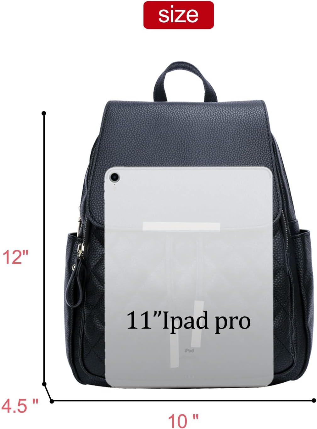 Quilted Leather Backpack Purse