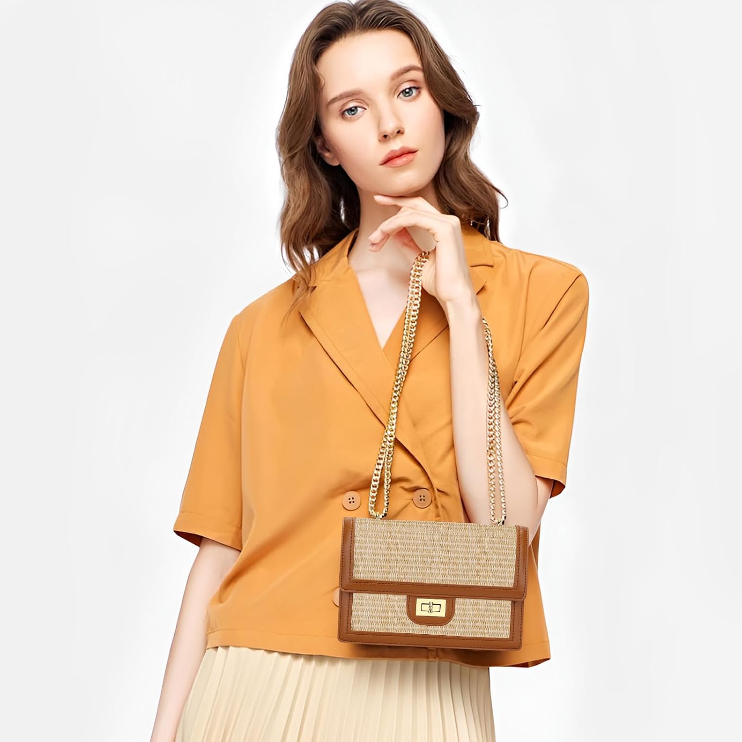 Women’s Straw Crossbody Bag