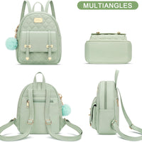 Quilted Mini Backpack Purse (White)