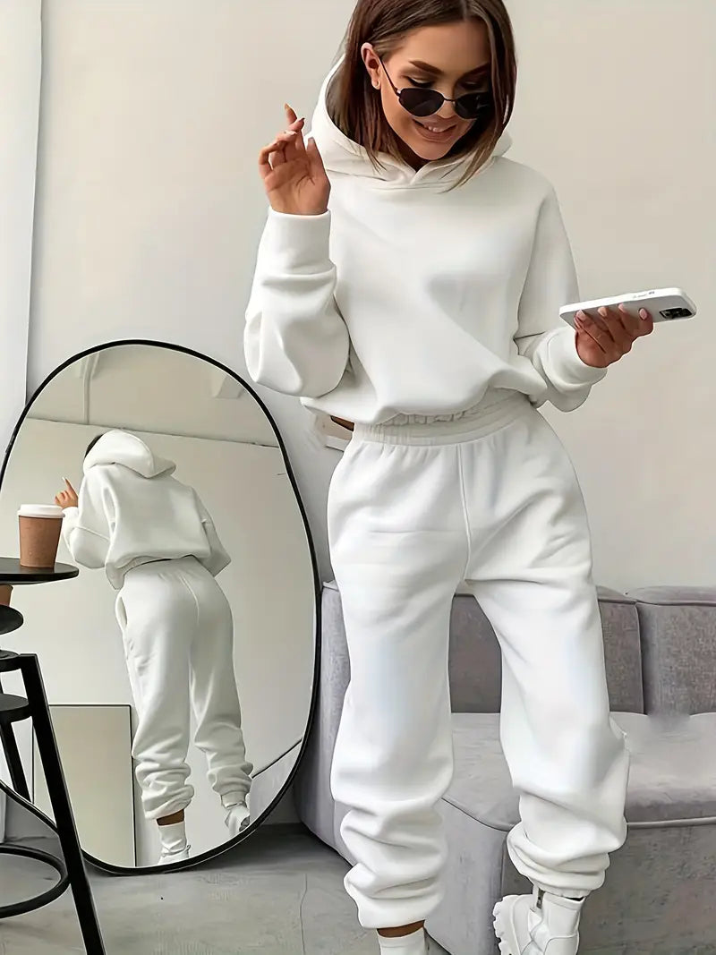 Women's Autumn/Winter New Solid Color Hoodie Set