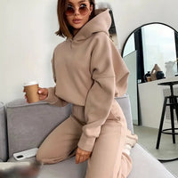 Women's Autumn/Winter New Solid Color Hoodie Set