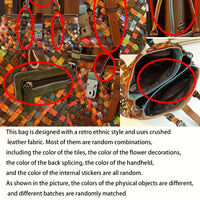 Leather Handbag - Versatile Plaid Tote