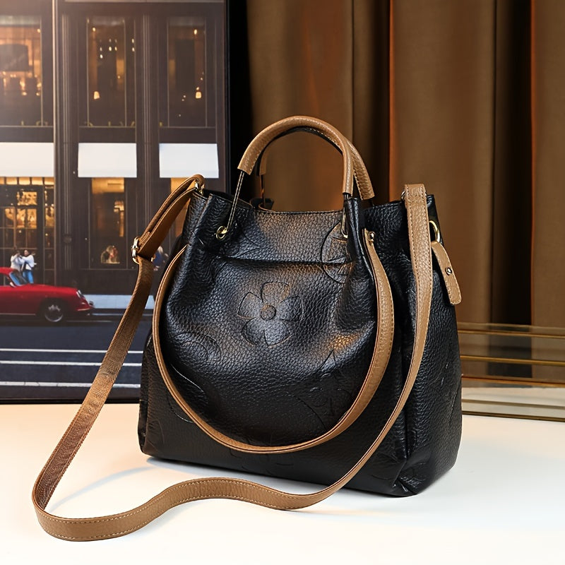 Chic Black Diamond Argyle - Tote with Adjustable Strap