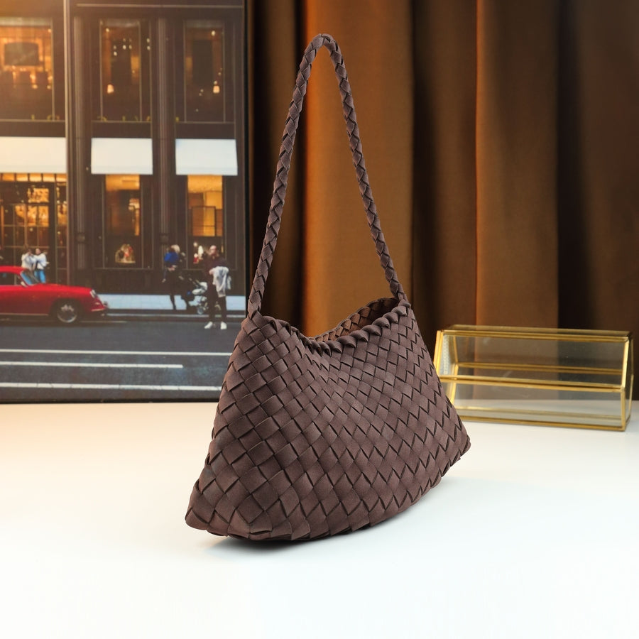 Mindia Houndstooth Woven Shoulder Bag