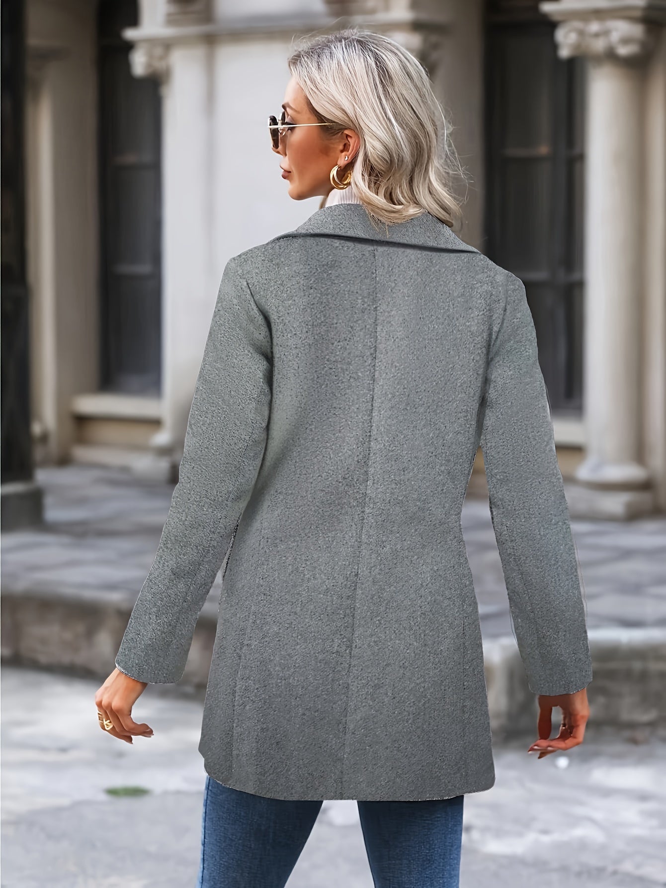 Women's Elegant Gray Fleece Jacket