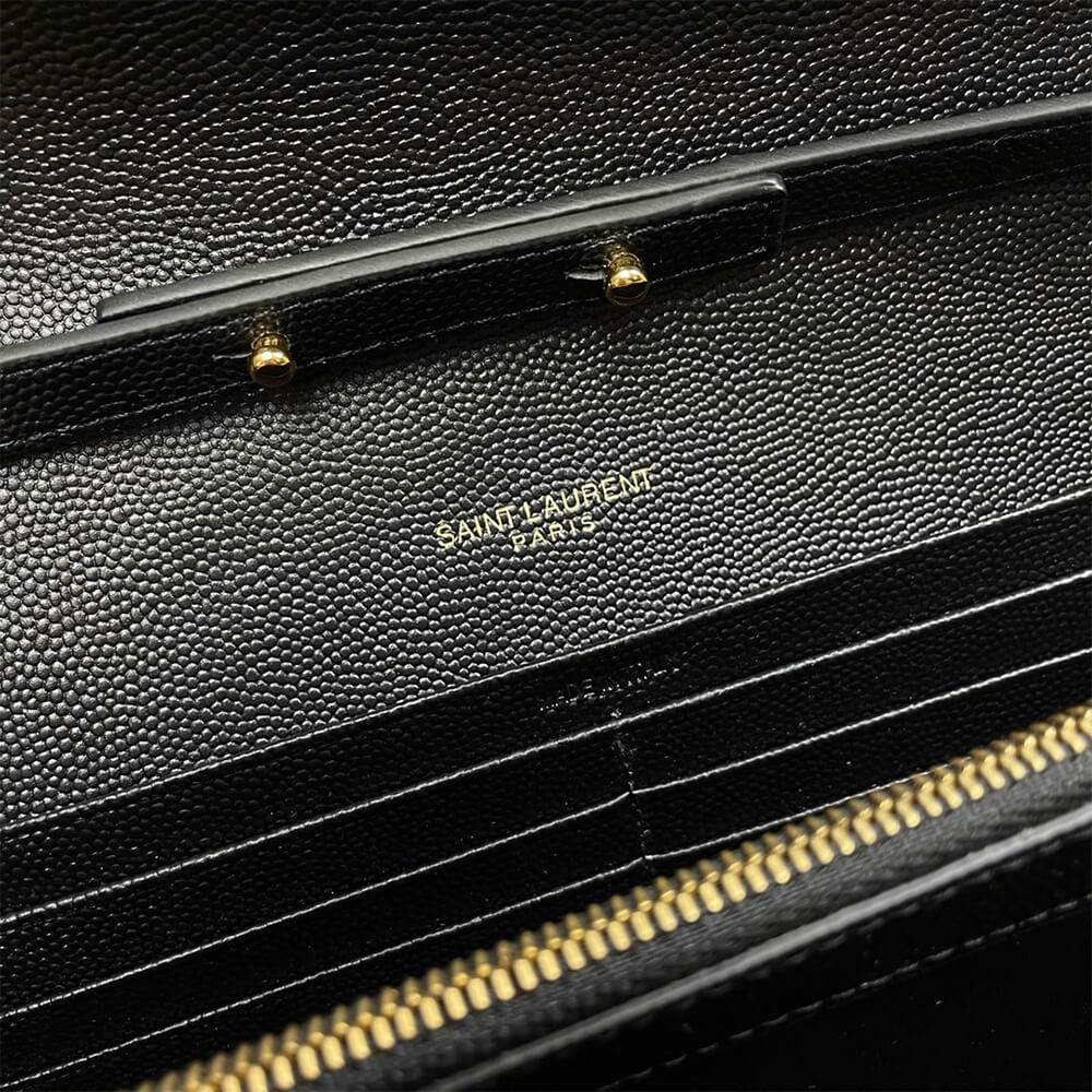 Classic cassandre chain wallet in grain de poudre leather