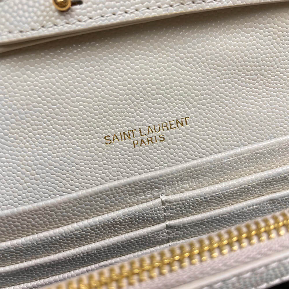 Classic cassandre chain wallet in grain de poudre leather