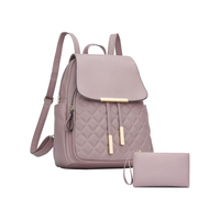 Quilted Leather Backpack Purse