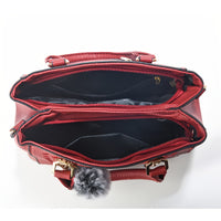 Quilted Shoulder Bag with Ball Pendant (Gift)