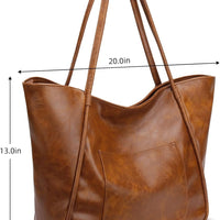 Large Leather Travel Tote Bag