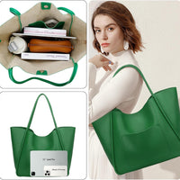 Large Vegan Leather Tote Bag