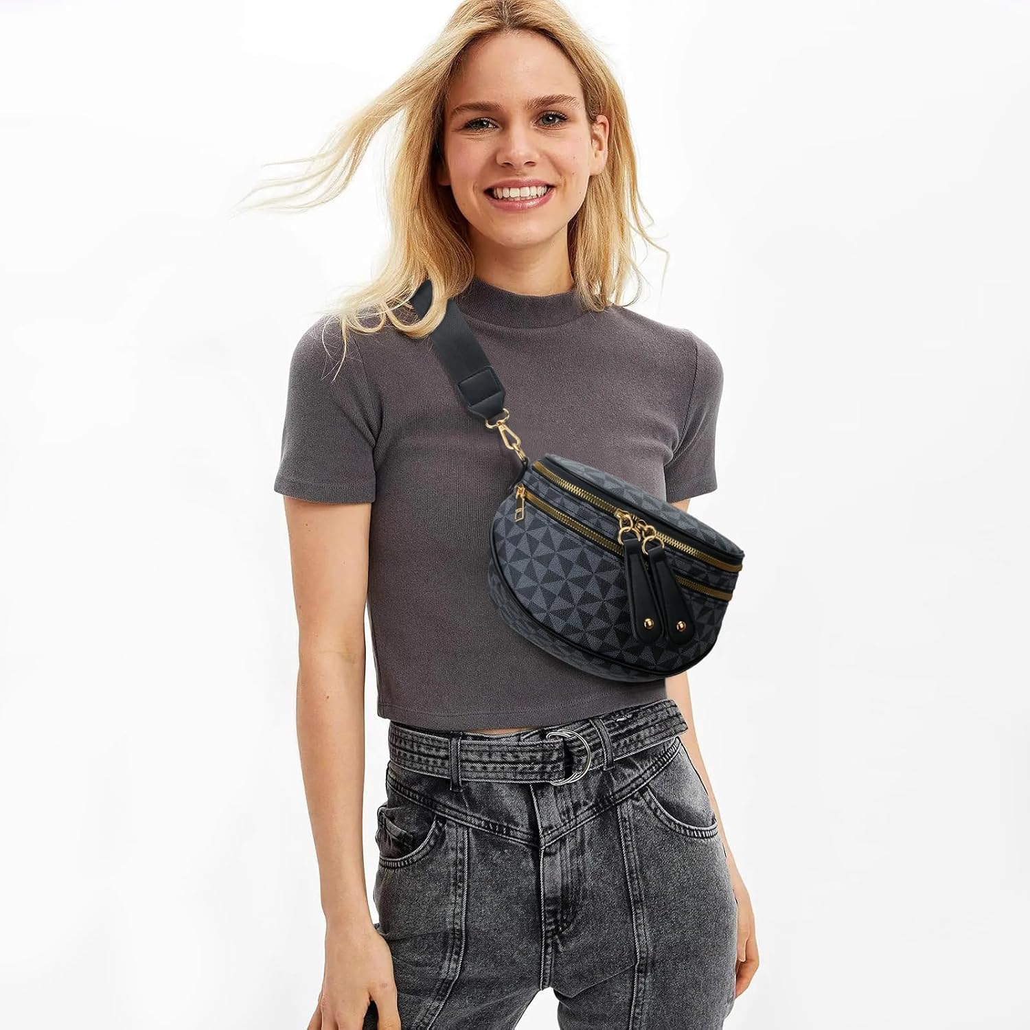 Trendy Leather Sling Crossbody Bag