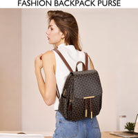 Quilted Leather Backpack Purse