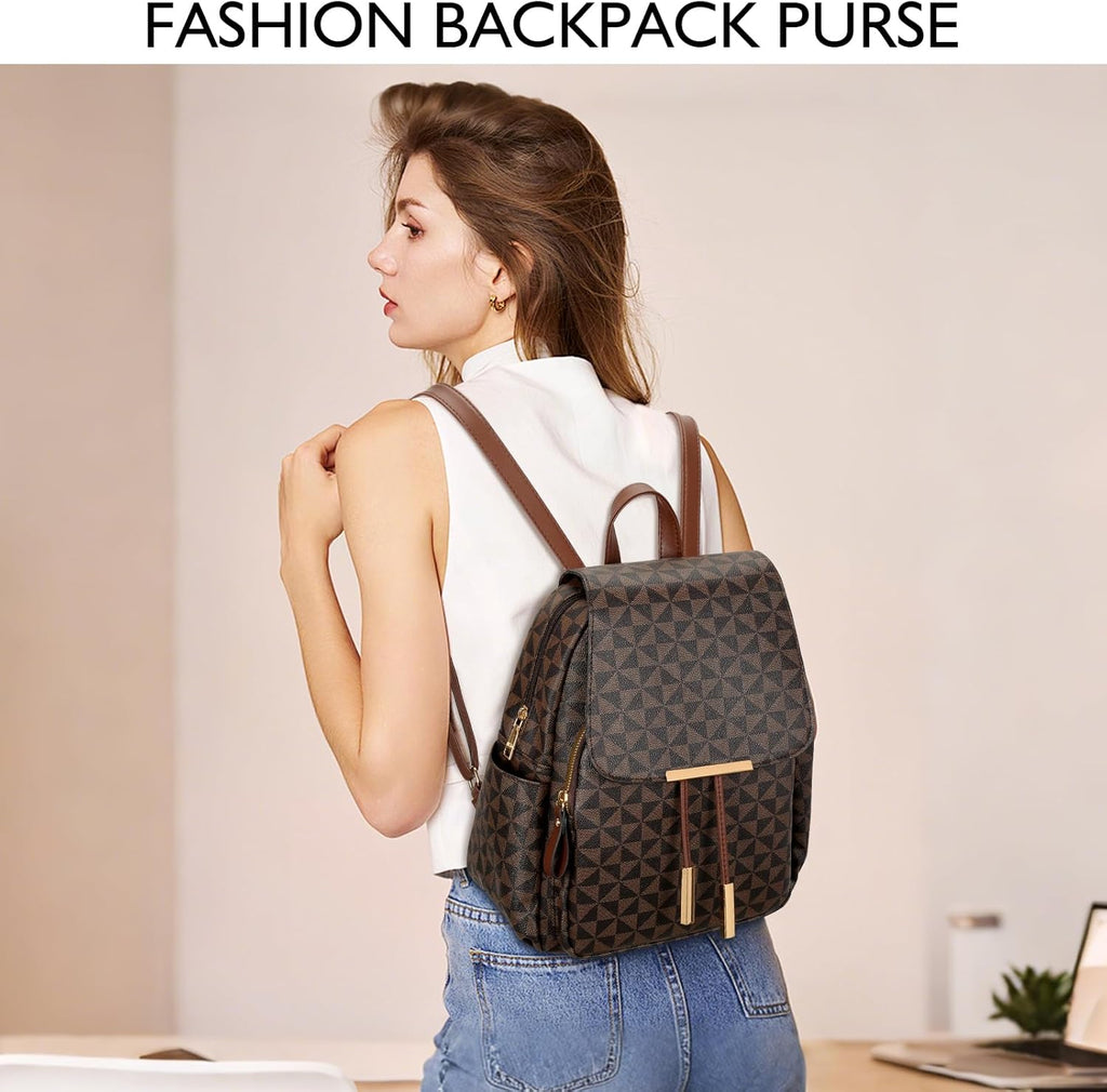 Quilted Leather Backpack Purse