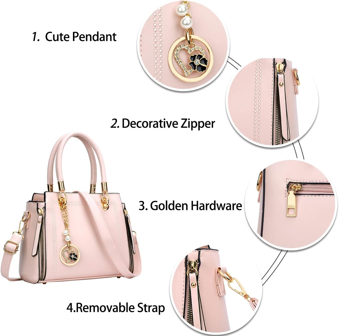 Vegan Leather Satchel Handbag