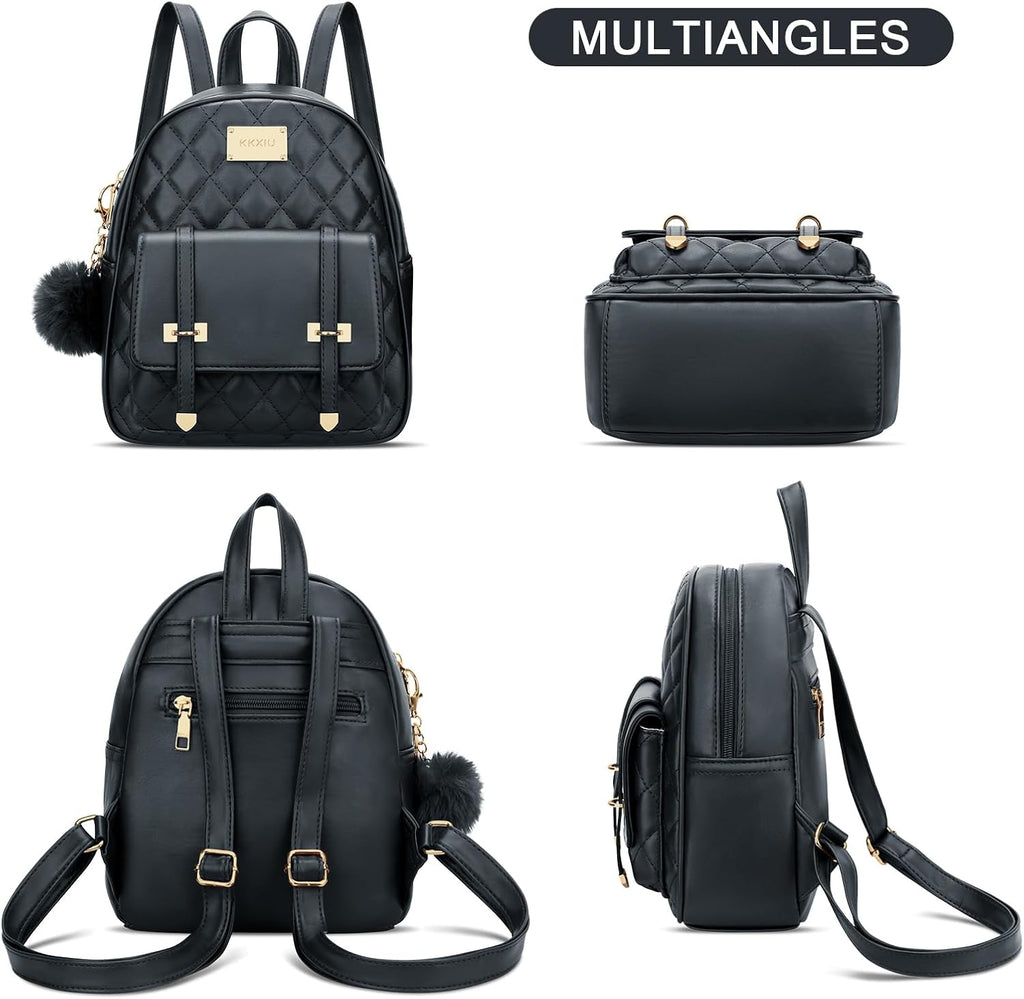 Quilted Mini Backpack Purse (White)