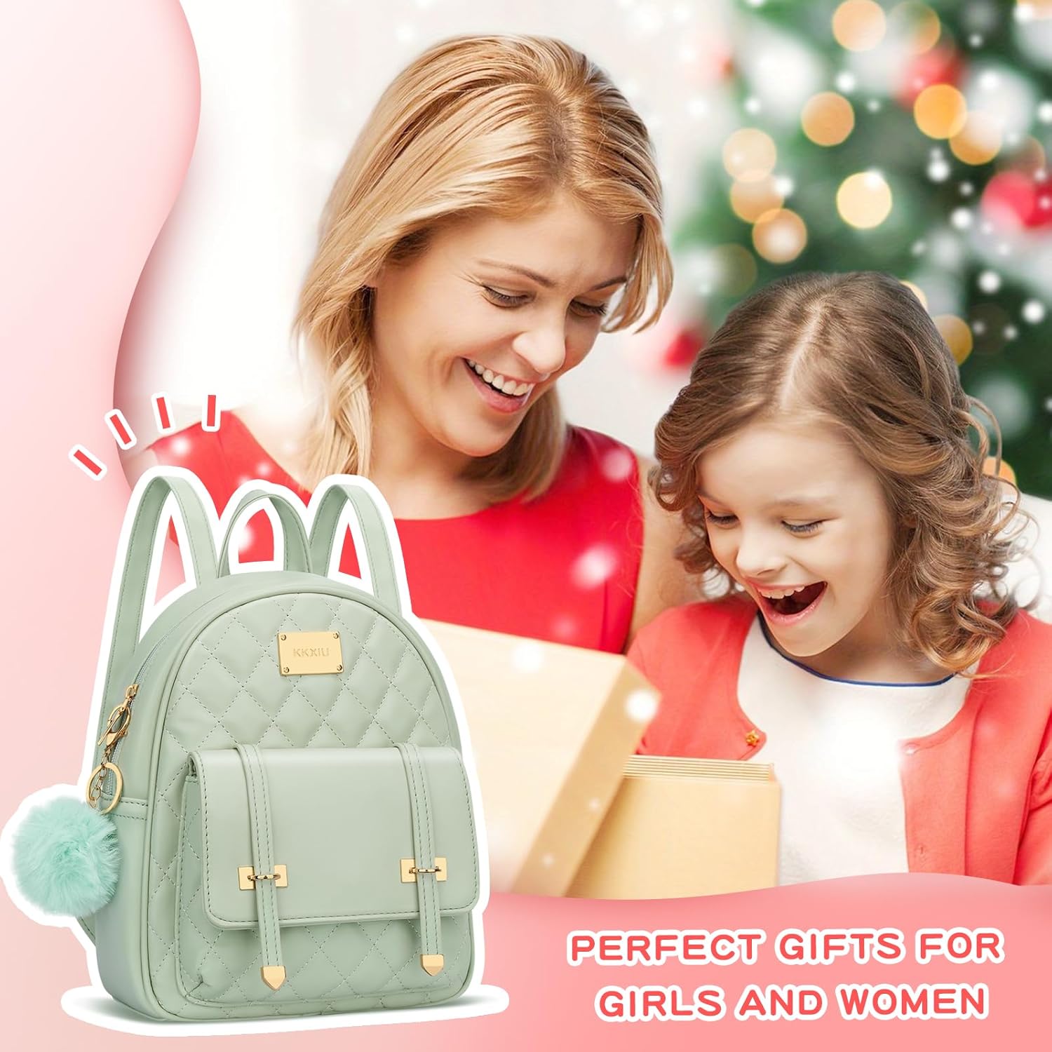 Quilted Mini Backpack Purse (White)