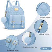 Quilted Mini Backpack Purse (White)