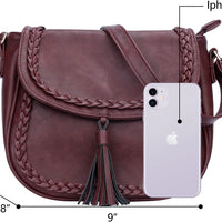 Tassel Flap Saddle Crossbody Bag