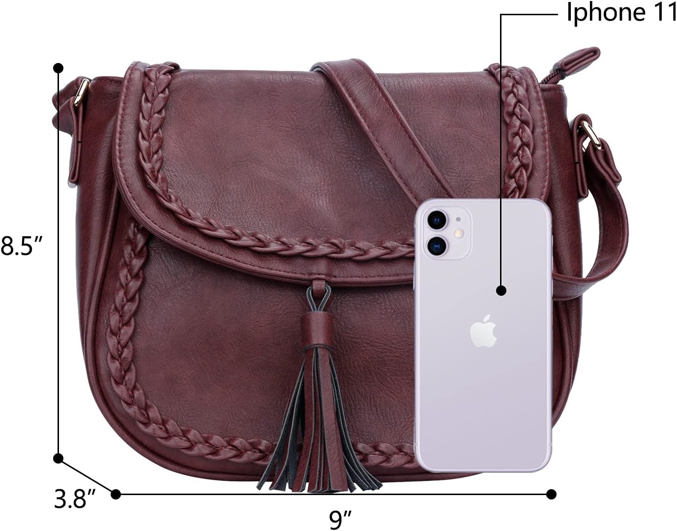 Tassel Flap Saddle Crossbody Bag